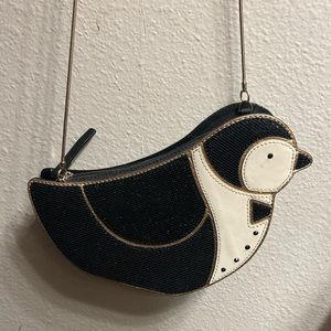 Kate Spade Tuxedo Penguin Clifton Lane Sparkly Crossbody Bag Purse